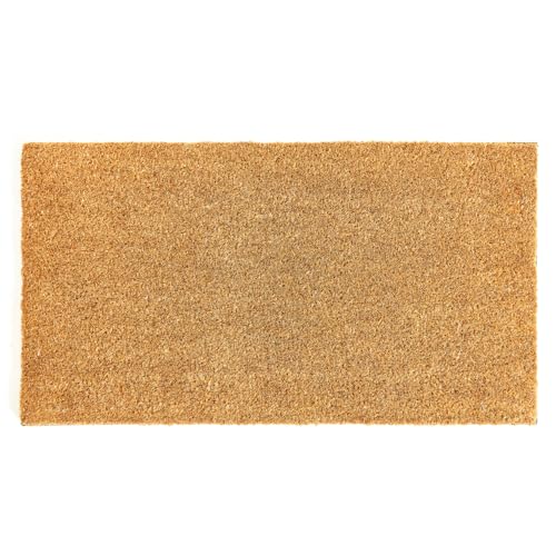 Coco Coir Door Mat with Heavy Duty Backing, Welcome Doormat (17" x 30"), Doormat Entrance (Plain - 1Pack)