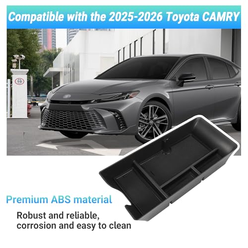 Center Console Organizer Compatible with 2025-2026 Toyota Camry Accessories, Armrest Storage Box Glove Organizer Tray Secondary Insert with Coin and Sunglasses Holder - size: Center Console Organizer