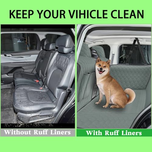 Dog Car Seat Cover for Back Seat Compatible with Ford Edge 2015-2020 2021 2022 2023 2024 Detachable Washable Backseat Pet Travel Hammock Cushion (Green Black)