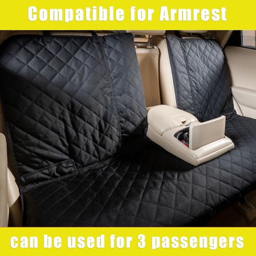 Dog Car Seat Cover, Deluxe Waterproof Pet Back Carseat Protector for Cars, SUVs, Trucks, Nonslip and Easy Cleanup Backseat Pet Cover for Automotive Rear Bench (Black) - color: BLACK