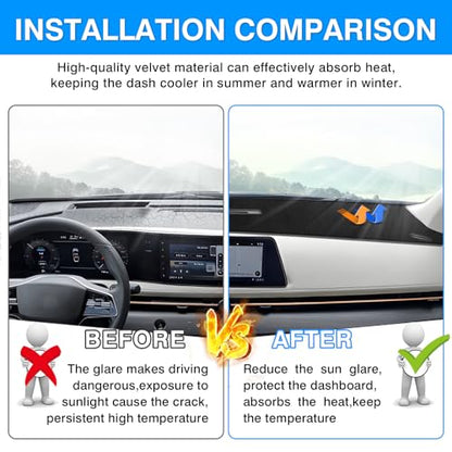 Autorder Dashboard Cover Mat for 2023-2025 2026 Nissan Ariya Accessories Dash Cover Upgrade Velvet Dash Mat Sunshade Glare UV Rays Protector(with HUD) - size: For Nissan Ariya 2023-2026