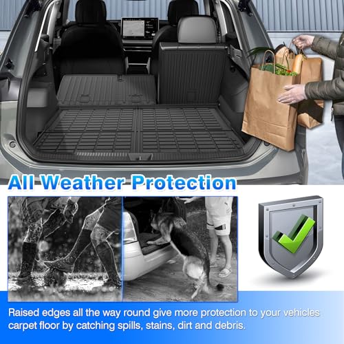 Cartist Cargo Mat Fit for Volkswagen VW Tiguan 5 Passenger 2018-2024 Trunk Mat with Backrest Mat Accessories TPE All Weather Anti-Slip - size: 10)VW Tiguan 18-24