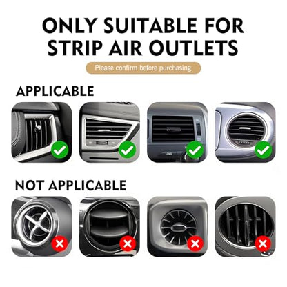 10PCS Bling Car Vent Outlet Trim, Sparkling Rhinestone AC Vent Decoration Strip, ABS Scratch-resistant Auto Interior Protective Accessory, Universal for Most Cars Trucks SUVs (White)