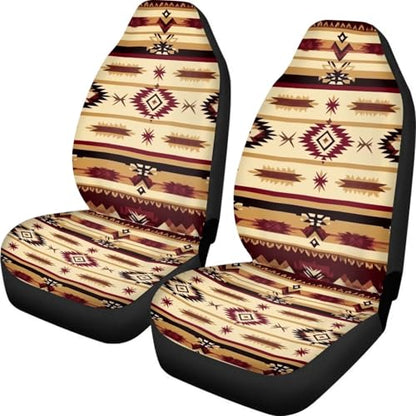 Dreaweet Aztec Seat Covers for Cars Brown Southwest Geometric Front Seat Cover Soft Comfort High Back Bucket Seat Covers Set of 2 Universal Fit for Most Cars SUV Trucks Sedan Easy to Install - color: Aztec Geometric