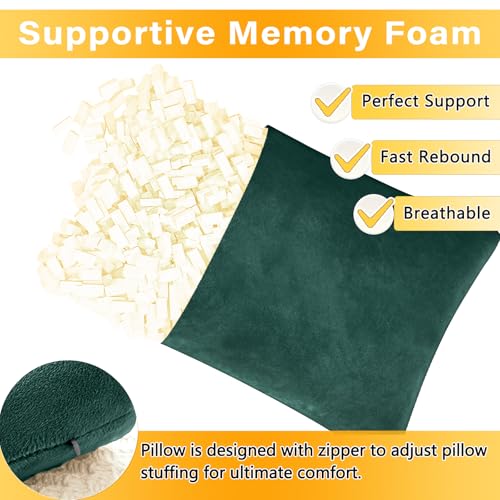 1 MIDDLE ONE 2 Pack Small Pillow, Memory Foam Mini Pillow 11 X 7 Inches for Travel, Sleeping, Nap and Neck, Knee, Lumbar Support, Tiny Cushion for Pet, Dogs (Dark Green) - color: Dark Green, size: 11x7 inch