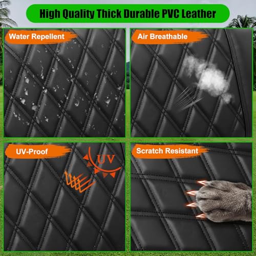 Club Car DS Pre-2000 Golf Cart Seat Cover Thick Premium Marine Leather Made with Custom Diamond Stripe Soft Comfortable/Anti-Scratch/Anti-Fading/NO Stapler Required - style: Fit Club Car DS Pre 2000 Front Seat