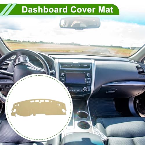 Dash Cover for Nissan Altima 2019-2025 No Hud Dashboard Cover Car Interior Anti-Slip/Anti Dust Polyester Beige 1 Pcs - color: Beige