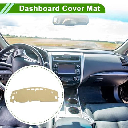 Dash Cover for Nissan Altima 2019-2025 No Hud Dashboard Cover Car Interior Anti-Slip/Anti Dust Polyester Beige 1 Pcs - color: Beige