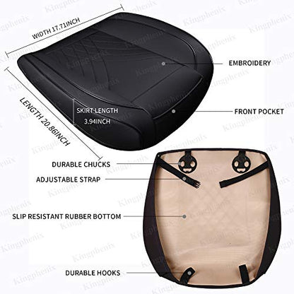 kingphenix Car Seat Cover: Easy to Install, Fits Most Cars, Vans, Trucks, and SUVs – Black - color: Black