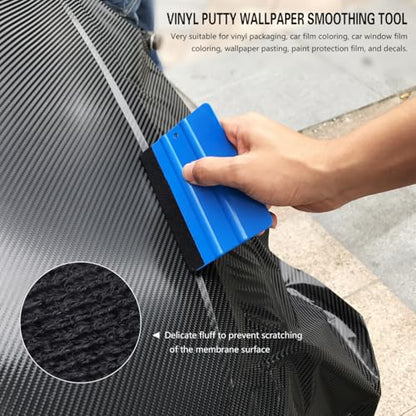 18PCS Car Window Tint Kit, Vehicle Glass Protective Film Wrapping Installation Set, Auto Vinyl Wrap Tinting Tools Included Squeegees, Felt Squeege, Cutting Knife with Blades