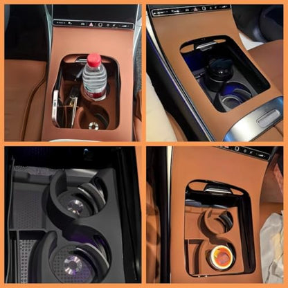for GLC 300 and GLC 260 2023-2026 Cup Holder Insert, Anti Slip Silicone Gel Center Console Cup Holder Coaster,2023 2024 2025 2026 Mercedes Benz GLC Accessories (Orange)