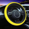 Elastic Stretch Steering Wheel Cover,Warm in Winter and Cool in Summer, Car Universal 15 inch, Microfiber Breathable Ice Silk, Anti-Slip, Odorless, Easy Carry,Yellow - color: Yellow