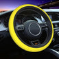 Elastic Stretch Steering Wheel Cover,Warm in Winter and Cool in Summer, Car Universal 15 inch, Microfiber Breathable Ice Silk, Anti-Slip, Odorless, Easy Carry,Yellow - color: Yellow