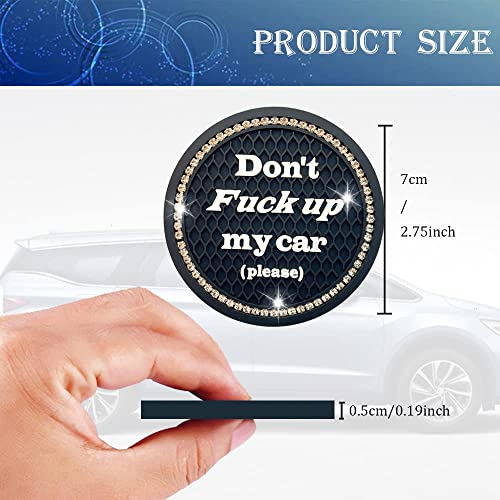 Car Cup Coaster 2 Pack,Bling Car Accessories Interior,Universal Car Cup Holder,Car Cup Holder Insert Coasters for Car/SUV/Truck(Black,2PC) - color: Black-2pc