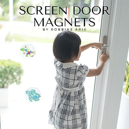 Screen Door Magnets Double Sided – Keep People, Kids, and Dogs from Running into a Screen Door. Saver - Robbins Aria Turtle - color: Turtle