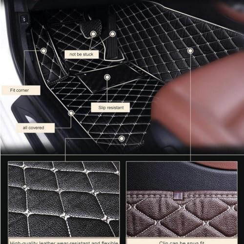 Customize Floor mats for car fit 99% Sedans SUV Sports,Custom Automotive Floor mat Fit Truck, All Weather Men Women Car Protection Pads Non-Slip auto Floor Liners (Black), RH2206UPR