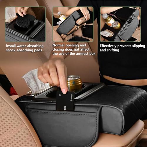 Multifunctional Car Armrest Cushion,5-in-1 Car Center Console Cover,Arm Rest Cover for Car,Car Armrest Storage Box, Car Accessories Center Console Organizers for Most Cars (Style A) - style: Style A