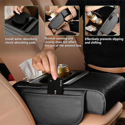 Multifunctional Car Armrest Cushion,5-in-1 Car Center Console Cover,Arm Rest Cover for Car,Car Armrest Storage Box, Car Accessories Center Console Organizers for Most Cars (Style A) - style: Style A