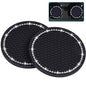 Bling Car Coasters, Wisdompro 2 Pack PVC Car Cup Holder Insert Coaster - Anti Slip Universal Vehicle Interior Accessories Crystal Glitter Cup Mats for Women and Men(2.75" Diameter, Black) - color: Black