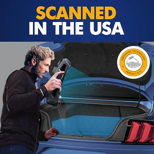 Premium Cargo Liner for Ford Mustang 2024 Equipped with Subwoofer - 100% Protection - Custom Fit Car Trunk Mat - Black Cargo Mat - 3D Shaped Laser Measured Trunk Liners, CarLiMust24