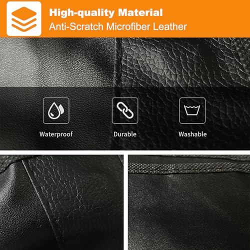 3Pcs Set Car Protective Fender Covers Automotive Magnetic Protective Mat for Repair PU Leather Fender Cover Work Mat, Scratching Prevention Mat Pad with Hooks (Size L) - size: L