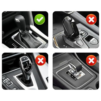 Leather Gear Shift Cover Diamond Embroidery Design,Durable Shift Knob Cover for Shift Lever Protection,Universal Car Gear Shift Cover Car Decorative Accessory Suitable for Cars,Trucks,SUVs (Black)