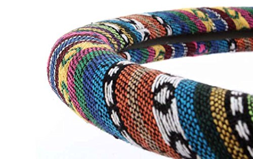 Medium Ethnic Style Coarse Flax Cloth Automotive Steering Wheel Cover Anti Slip and Sweat Absorption Auto Car Wrap Cover (14.5''-15'',C) - color: C, size: 14.5 - 15 inches