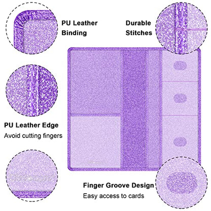 Wisdompro Car Document Holder Organiser, PU Leather Vehicle Insurance and Registration Holders Wallet Case for ID Card, Driving Licence, Key Contact Information Cards - color: Glitter Purple
