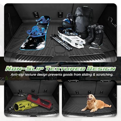 Cartist Cargo Liner for Chevy Tahoe/GMC Yukon 2021-2025 2026 (Not for Yukon XL), All Weather Cargo Mats for Tahoe Accessories, Heavy Duty TPE Behind The 3rd Row Trunk Mat, Car Accessories