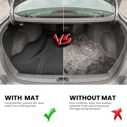 LASFIT Trunk Mat for Honda Accord 2012 2011 2010 2009 2008, All Weather TPE Custom Fit Pet Friendly Easy Clean Trunk Liner Cargo Mat Cargo Liner Accessories, Black - style: 6）For Honda Accord | 2008-2012 | Trunk Mat