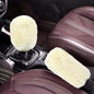 Hovom 2PCS Fluffy Car Gear Shift Knob Cover & Handbrake Cover, Soft Plush Hand Brake Handle & Gear Shift Cover for Women Girls, Universal Comfortable Warm Furry Car Accessories (Beige) - color: Beige