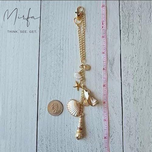 Car Rearview Mirror Charm, Beach Seashell Hanging Decor, Boho Coastal Starfish Ornament