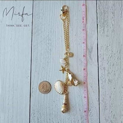 Car Rearview Mirror Charm, Beach Seashell Hanging Decor, Boho Coastal Starfish Ornament