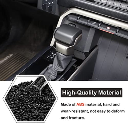 Aunginsy Car Gear Shifter Hand Brake Trim Cover Compatible with Toyota Tundra 2022+, Sequoia 2023+ & Tacoma 2024+, Automatic Center Console Gear Shift Head Knob Scratch Protector Cover ABS Accessories - color: Matte Black(A)