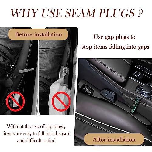Car Seat Gap Filler 2 Pack - One Second Embedded Car Seat Crack Gap Filler for Holding Water Cup/Phone/Key - Car Inserts Between Seats - color: Black