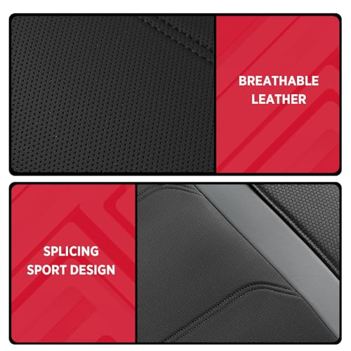 Rubbermaid Leather Car Seat Cover – Universal Front Seat Cover, Airbag Compatible, Easy to Install, Water-Resistant and Durable Automotive Seat Cover for Cars, Trucks, SUVs, Vans – Gray - color: Gray