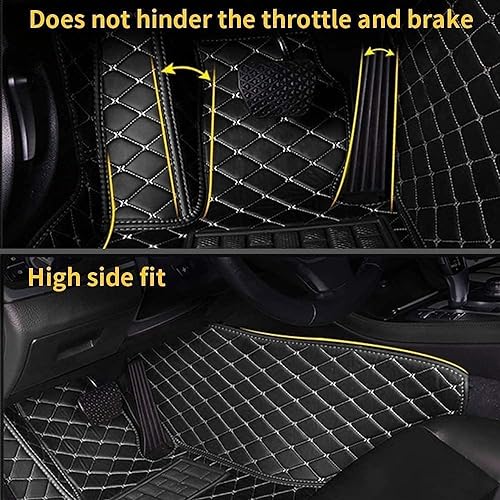 Custom Making Car Floor Mats for 96% Car Model Luxury Leather All Weather Waterproof Anti-Skid Full Coverage Liners (Black)