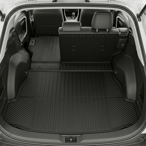 Auxko All Weather Cargo Mat with Backrest Mat Fit for Toyota RAV4 Hybrid 2026 (Not for Phev) TPE Mat Accessories All Season Odorless Anti-Slip Black - size: rav4 hybrid|2026|cargo+backrest mats