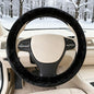 Furry Warm Steering Wheel Cover, Universal 14.5-15 Inch Winter Plush Warm Steering Wheel Cover, Soft Fluffy, Anti-Slip Design, Soft Texture (Black) - color: Black Plush