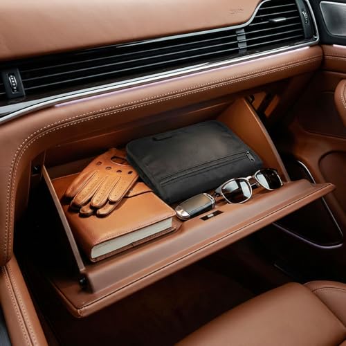 GLEAVI Car Glove Box Organizer, 9.4x6.9 Inch Heat-Resistant Oxford Vehicle Registration and Insurance Document Holder, Universal Auto Owners Manual Case with Full-Surround Zipper for Truck