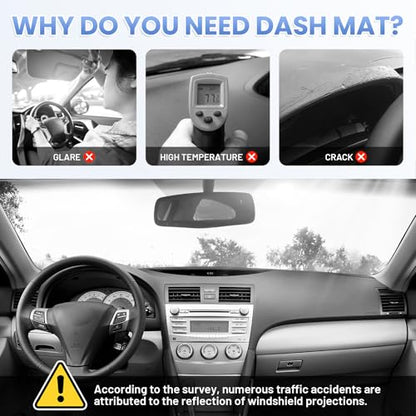 Sunsdrew Dash Cover for 2007-2011 Toyota Camry Dashboard Cover Mat for Camry Accessories Sunshade Nonslip Mesh Protector No Glare - size: 07-11 Toyota Camry Dash Cover