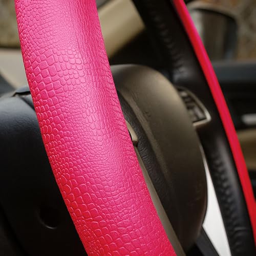 FH Group Universal Fit Silicone Snake Pattern with Massaging Grip Steering Wheel Cover fits most Cars, SUVs, Trucks, and Vans Magenta - color: Magenta