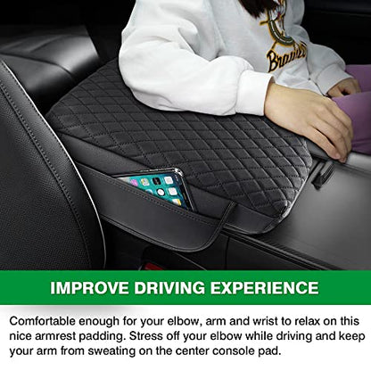 Shademax Custom Fit for Center Console Cover Hyundai Palisade 2020 2021 2022 2023 2024 2025 2026 Armrest Cover Center Console Pad PU Leather Armrest Seat Box Cover Protector with Pockets Storage Bag - size: For Hyundai Palisade 2020-2026