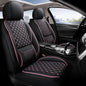 Leather Car Seat Covers,Full Coverage Seat Covers Full Set with Fix Lumber Support,Universal Automotive Seat Covers for Cars,SUVs,Trucks and Sedans (Black&Pink, Full Set) - color: Black&Pink