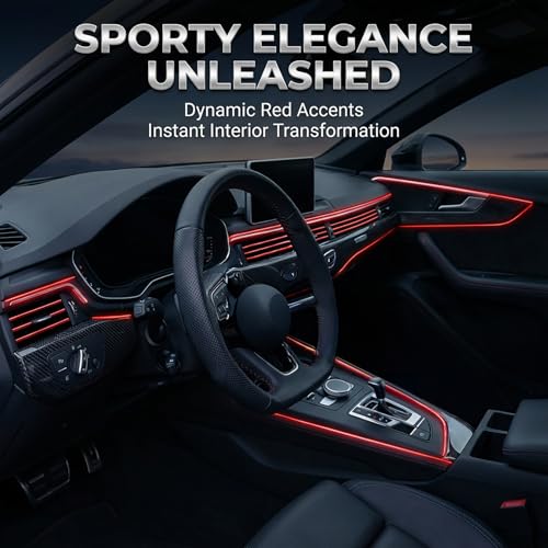Red Car Accessories - 20PCS Air Conditioner Decoration Strip and 33Ft Car Interior Trim with Installing Tool DIY Flexible Car Accessories Interior Suitable for Most Vehicles