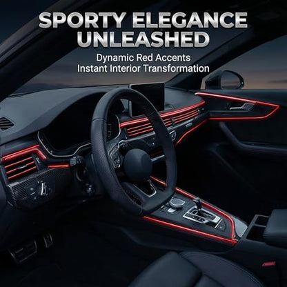 Red Car Accessories - 20PCS Air Conditioner Decoration Strip and 33Ft Car Interior Trim with Installing Tool DIY Flexible Car Accessories Interior Suitable for Most Vehicles