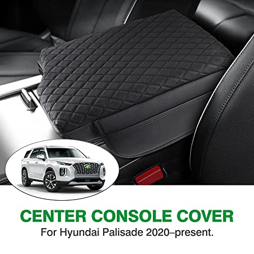 Shademax Custom Fit for Center Console Cover Hyundai Palisade 2020 2021 2022 2023 2024 2025 2026 Armrest Cover Center Console Pad PU Leather Armrest Seat Box Cover Protector with Pockets Storage Bag - size: For Hyundai Palisade 2020-2026
