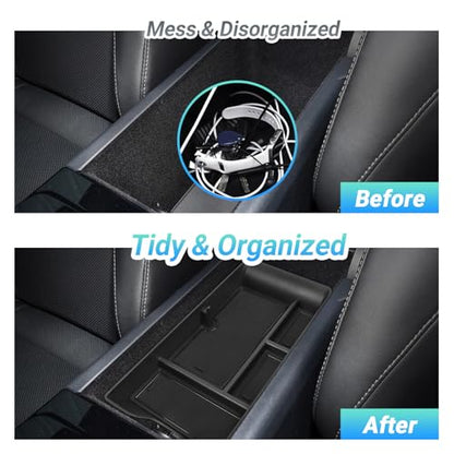 Center Console Organizer Compatible with 2025-2026 Toyota Camry Accessories, Armrest Storage Box Glove Organizer Tray Secondary Insert with Coin and Sunglasses Holder - size: Center Console Organizer