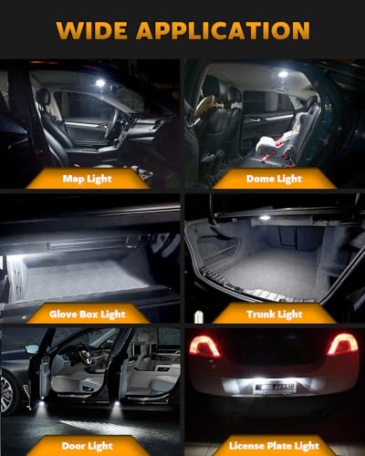 Zakolak 24PCS LED Interior Car Lights, Extremely Bright 6500K White LED Bulb Kit, Applicable to Dome Map Door Lights and Other Parts Replacement for Your Cars, to Help You See Inside The Car at Night - color: Xenon White