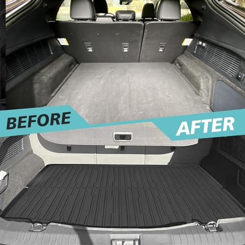 BestEvMod Vehicle Mat Cargo Liner Compatible with Mustang Mach E 2021-2026 Cargo Liner Trunk & Second Row Seats Back Mat Set of 2 All Weather Seat Protector Mat(Trunk Mat+Seats Back Cover) - style: Trunk Mat+Seats Back Cover